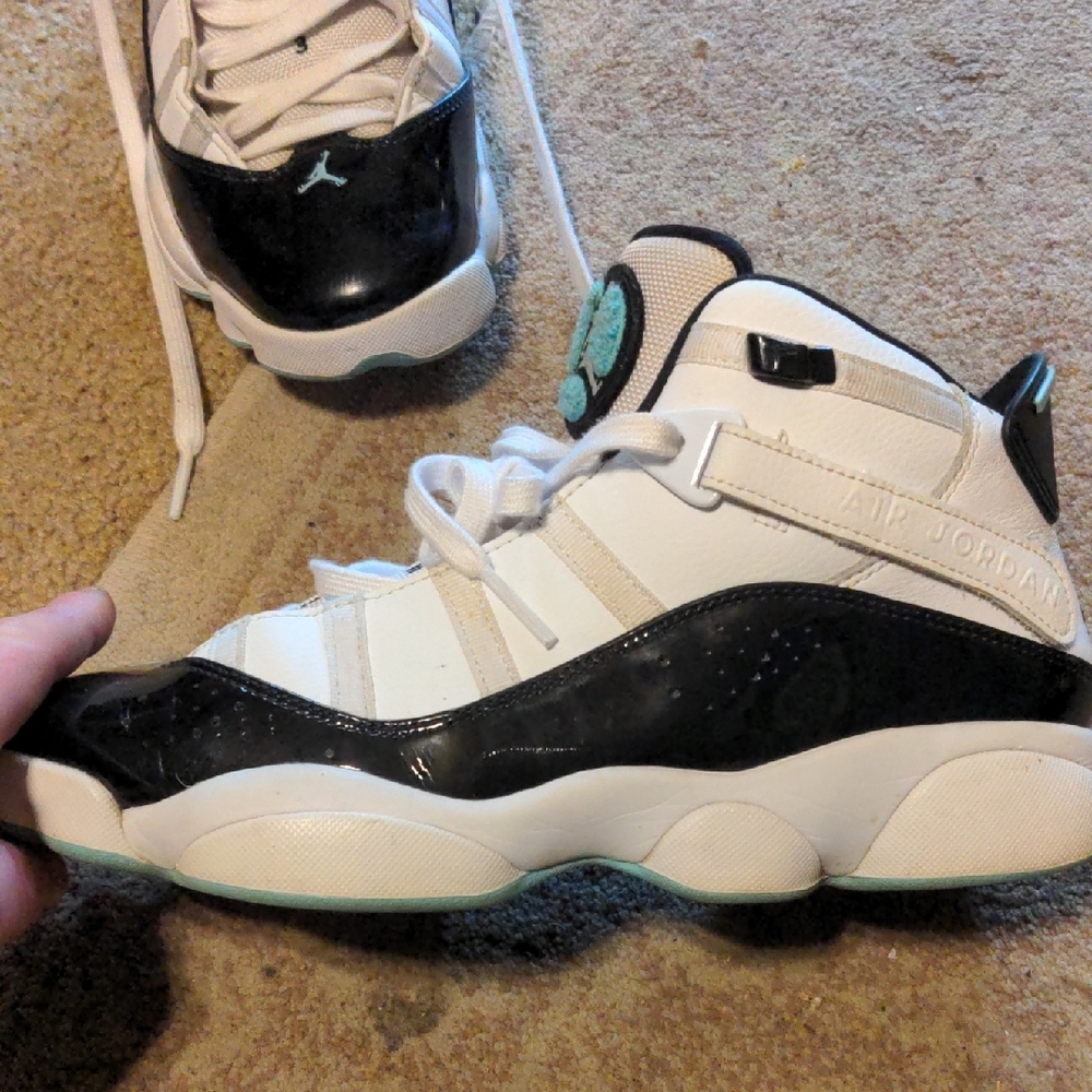 Jordan Athletic Black and White High-Top Sneakers